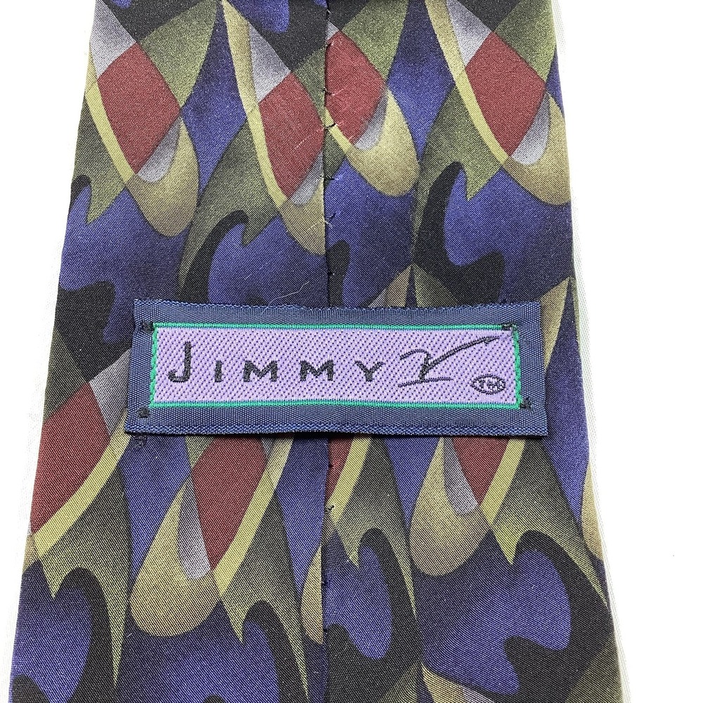 Jimmy Z Men's Silk‎ Necktie Abstract Geometric Multicolor